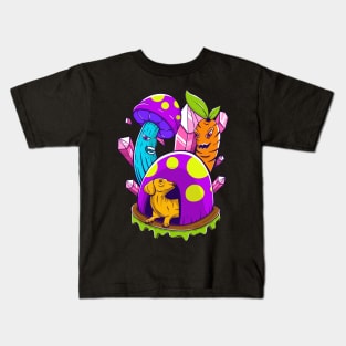 Psychedelic Trippy Pet - Hiding Dog Kids T-Shirt